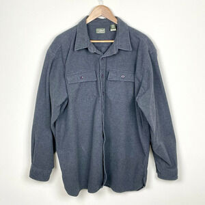 LL Bean Mens Long Sleeve Chamois Shirt Size XXL‎ Gray Gorpcore Classic Outdoors